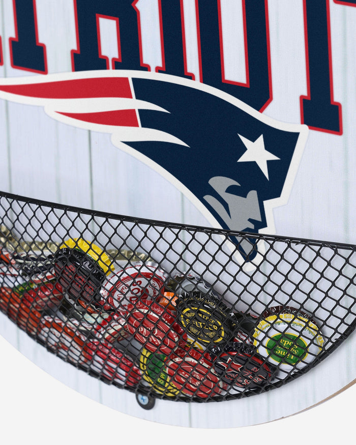 New England Patriots Bottle Opener Cap Catcher Wall Sign FOCO - FOCO.com