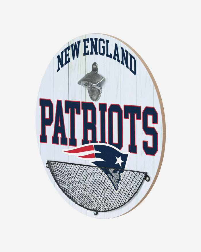 New England Patriots Bottle Opener Cap Catcher Wall Sign FOCO - FOCO.com