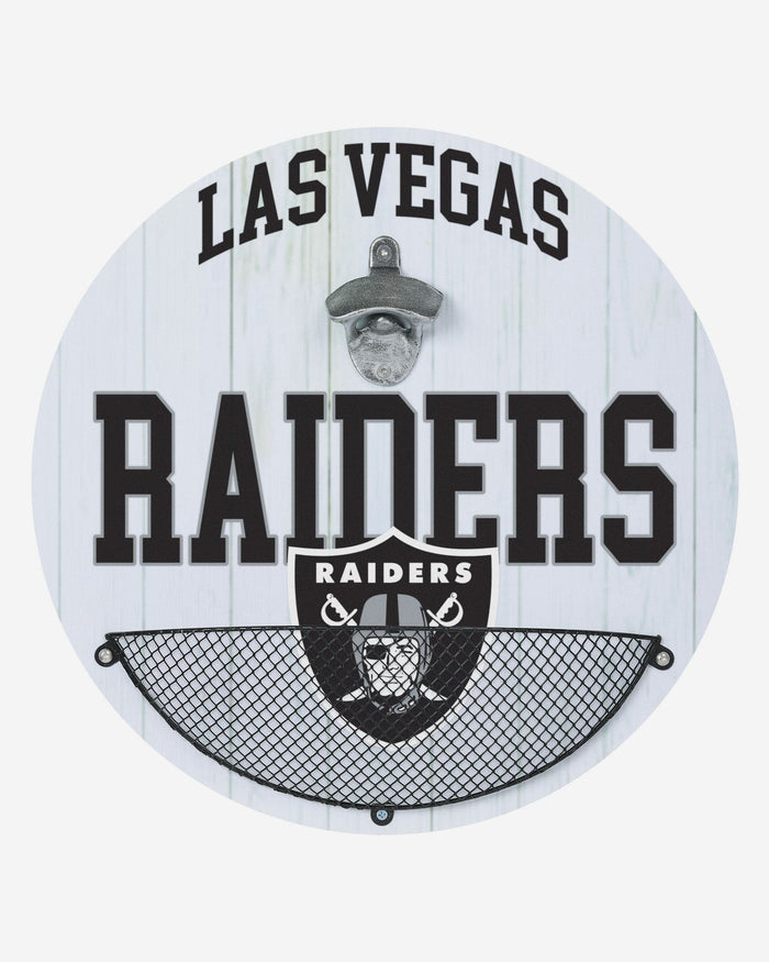 Las Vegas Raiders Bottle Opener Cap Catcher Wall Sign FOCO - FOCO.com