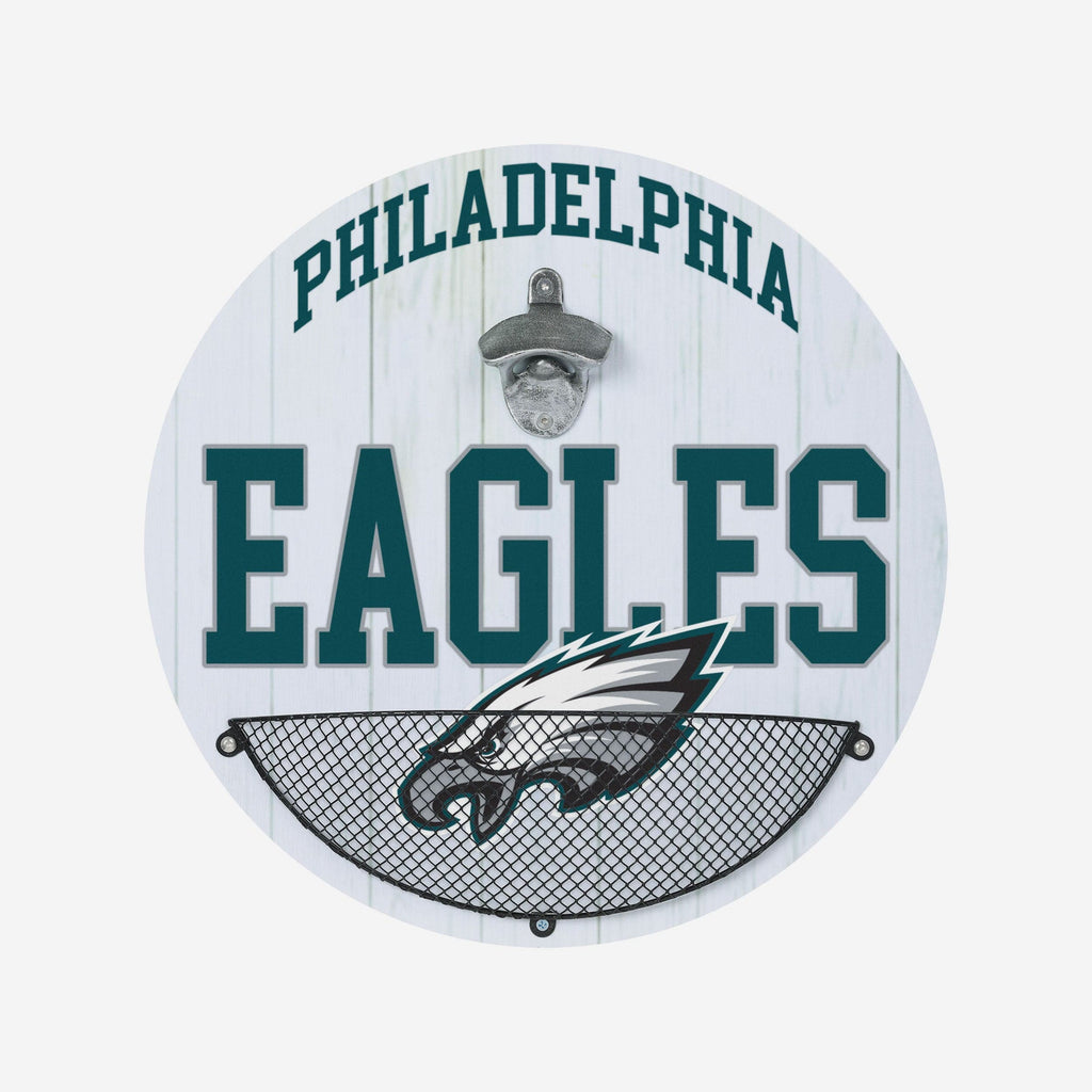 Philadelphia Eagles Bottle Opener Cap Catcher Wall Sign FOCO - FOCO.com