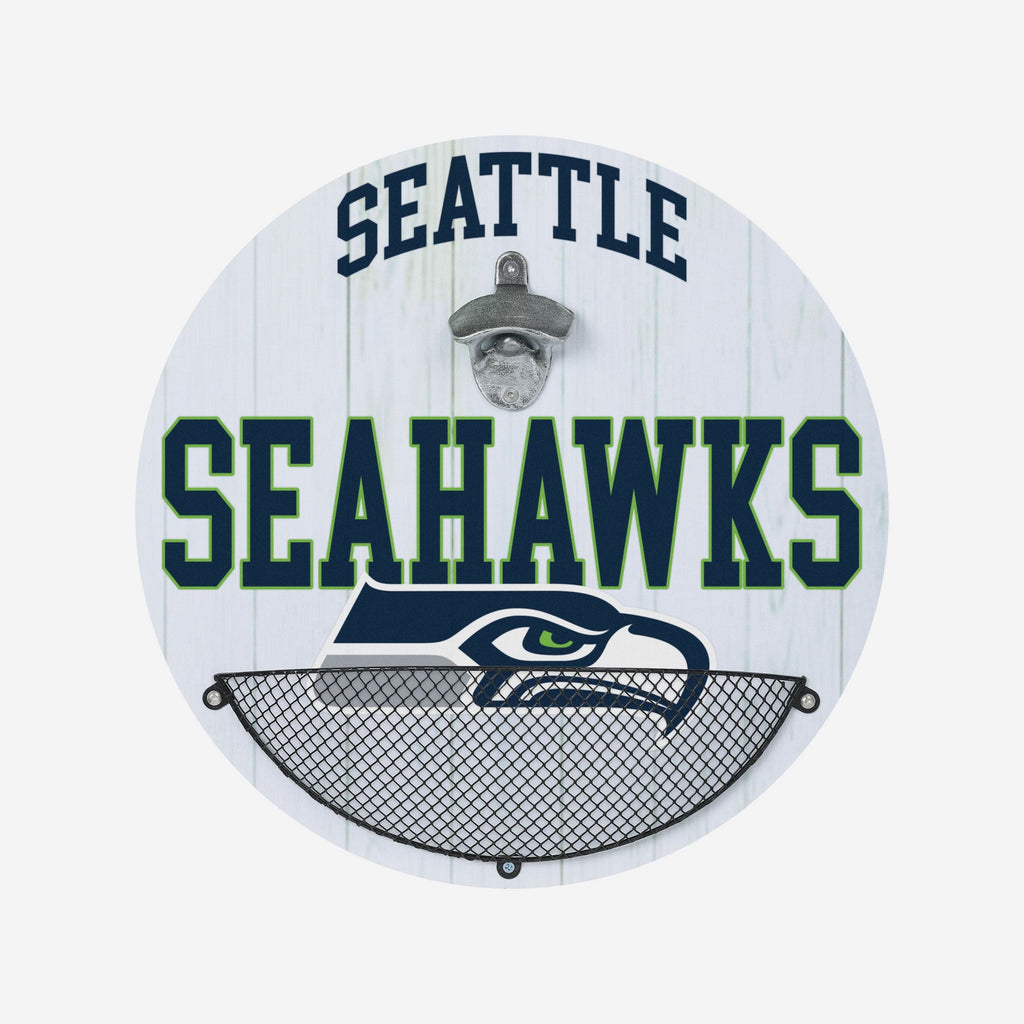 Seattle Seahawks Bottle Opener Cap Catcher Wall Sign FOCO - FOCO.com