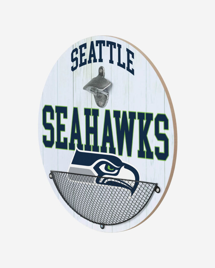 Seattle Seahawks Bottle Opener Cap Catcher Wall Sign FOCO - FOCO.com