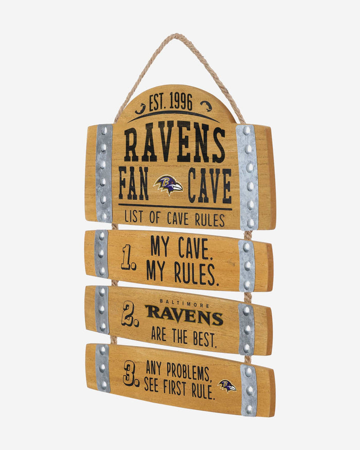 Baltimore Ravens Barrel Slat Mancave Sign FOCO - FOCO.com