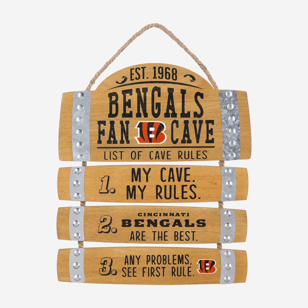 Cincinnati Bengals Barrel Slat Mancave Sign FOCO - FOCO.com