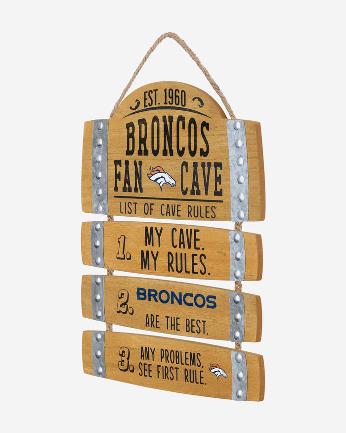 Denver Broncos Barrel Slat Mancave Sign FOCO - FOCO.com