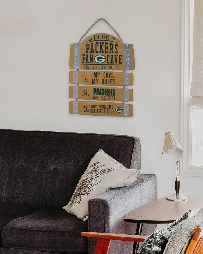 Green Bay Packers Barrel Slat Mancave Sign FOCO - FOCO.com