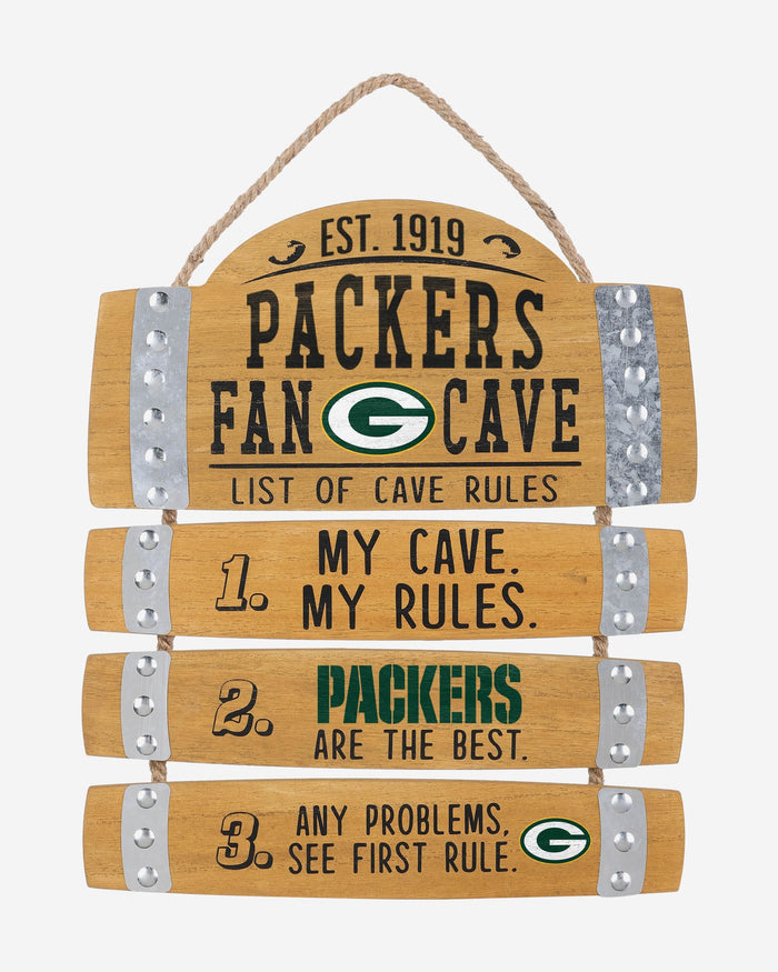 Green Bay Packers Barrel Slat Mancave Sign FOCO - FOCO.com