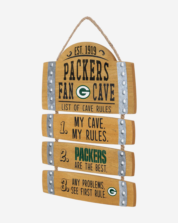 Green Bay Packers Barrel Slat Mancave Sign FOCO - FOCO.com