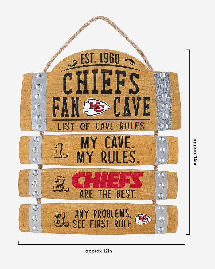 Kansas City Chiefs Barrel Slat Mancave Sign FOCO - FOCO.com