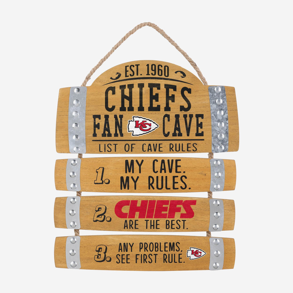 Kansas City Chiefs Barrel Slat Mancave Sign FOCO - FOCO.com