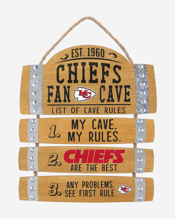 Kansas City Chiefs Barrel Slat Mancave Sign FOCO - FOCO.com