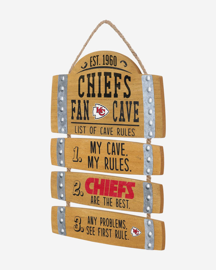 Kansas City Chiefs Barrel Slat Mancave Sign FOCO - FOCO.com