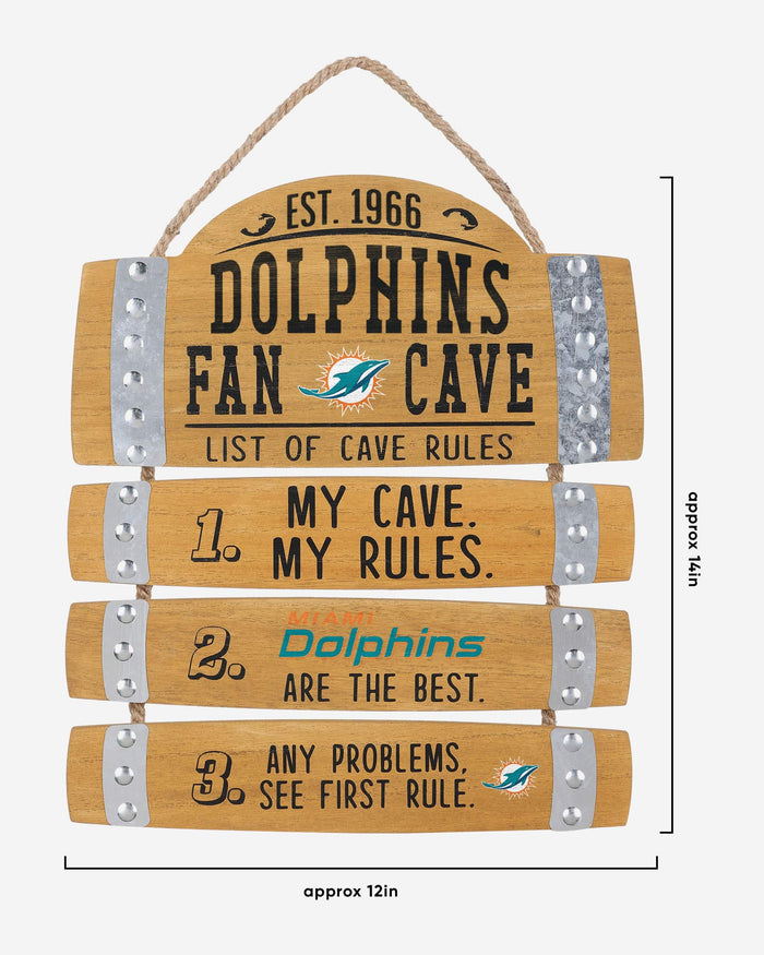 Miami Dolphins Barrel Slat Mancave Sign FOCO - FOCO.com