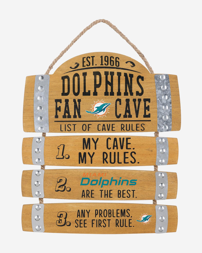 Miami Dolphins Barrel Slat Mancave Sign FOCO - FOCO.com