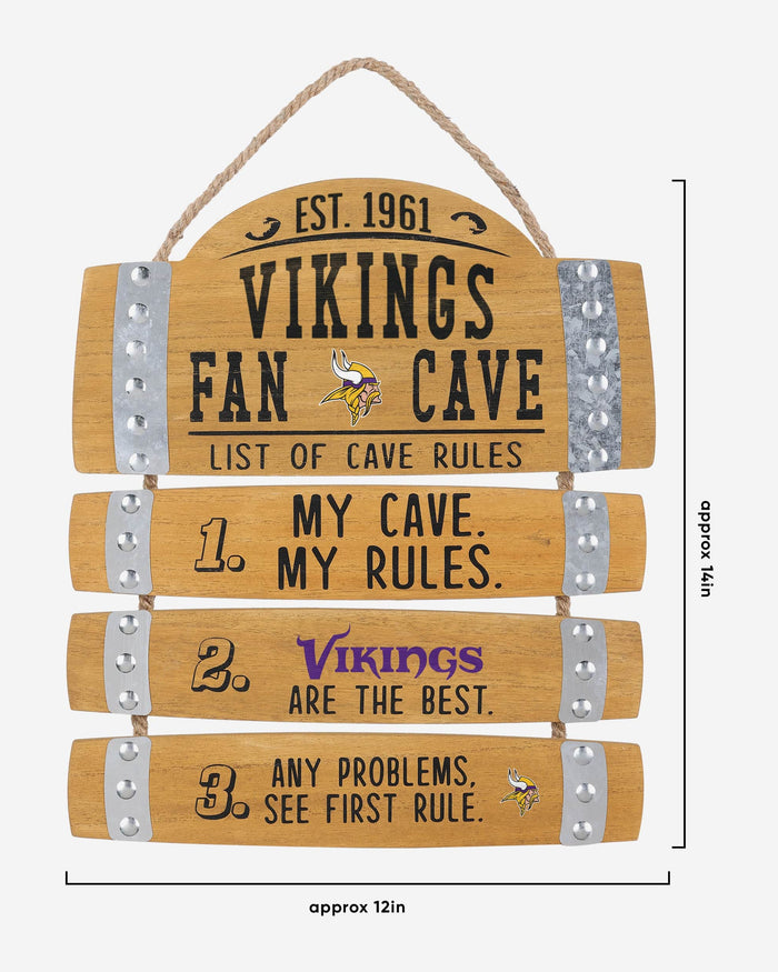 Minnesota Vikings Barrel Slat Mancave Sign FOCO - FOCO.com