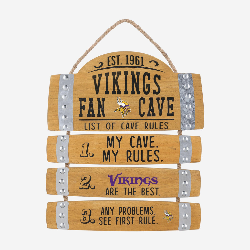 Minnesota Vikings Barrel Slat Mancave Sign FOCO - FOCO.com