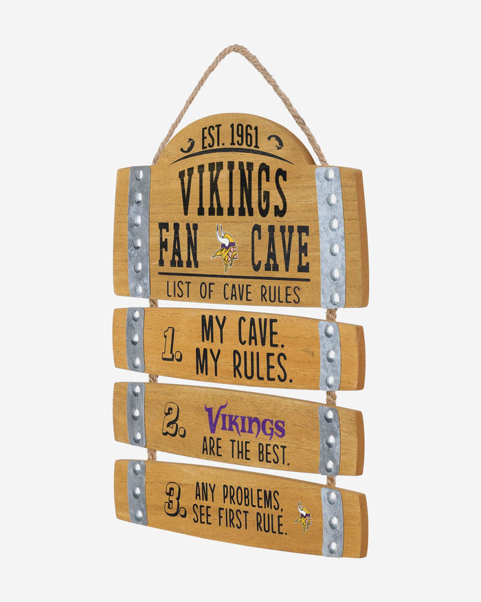 Minnesota Vikings Barrel Slat Mancave Sign FOCO - FOCO.com