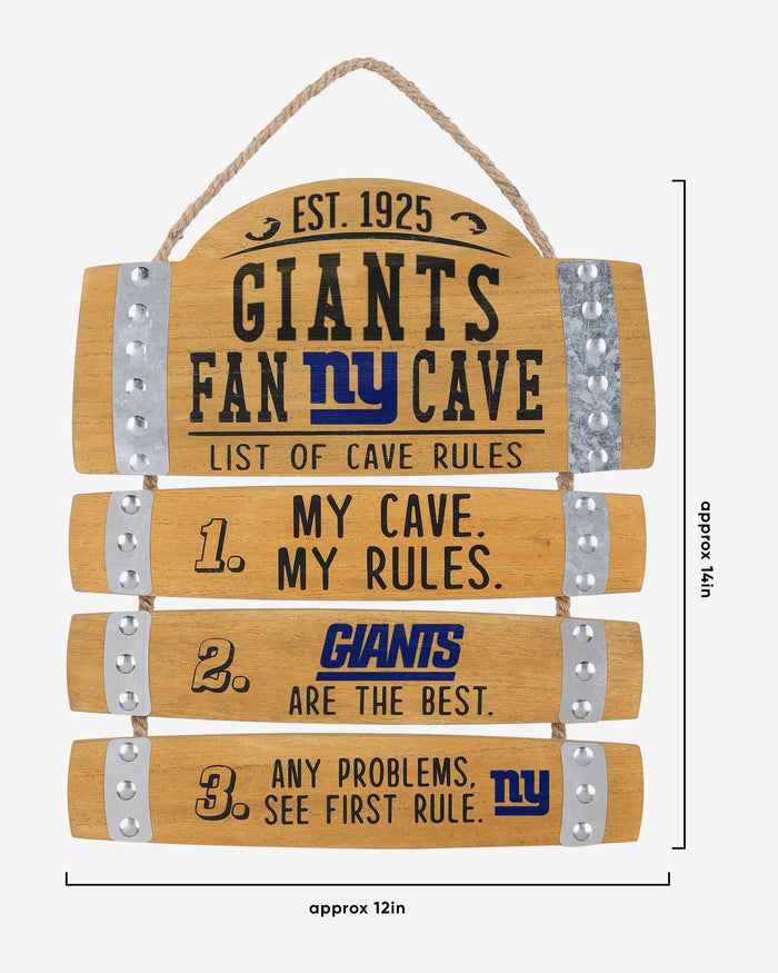 New York Giants Barrel Slat Mancave Sign FOCO - FOCO.com