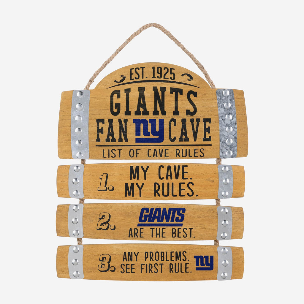 New York Giants Barrel Slat Mancave Sign FOCO - FOCO.com