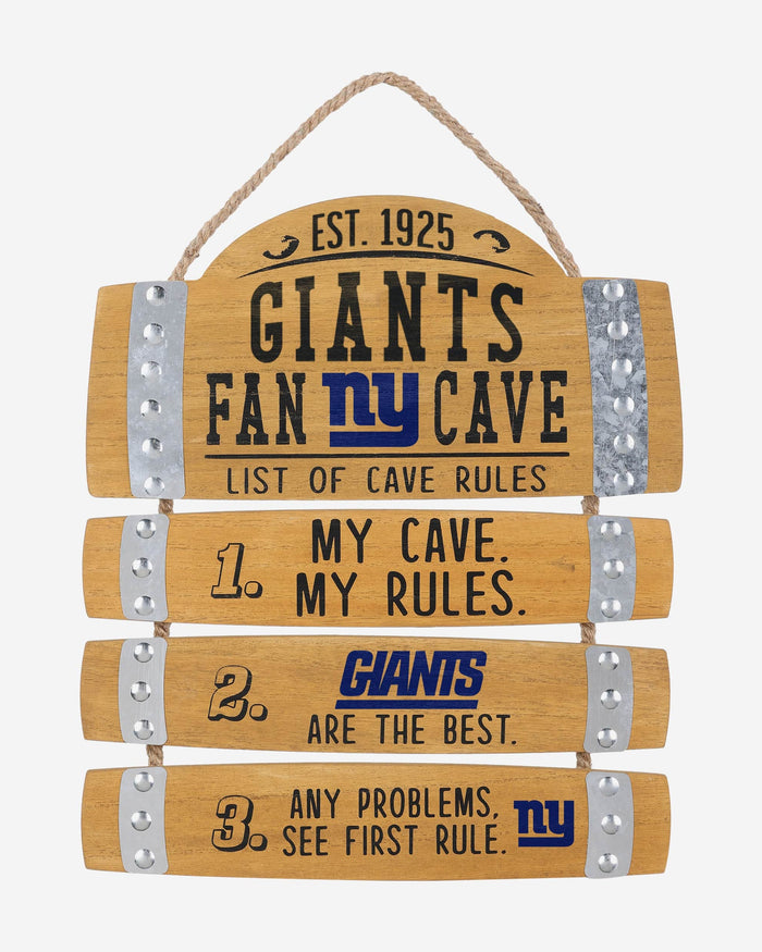 New York Giants Barrel Slat Mancave Sign FOCO - FOCO.com