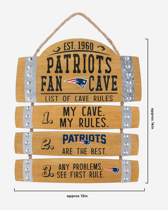 New England Patriots Barrel Slat Mancave Sign FOCO - FOCO.com