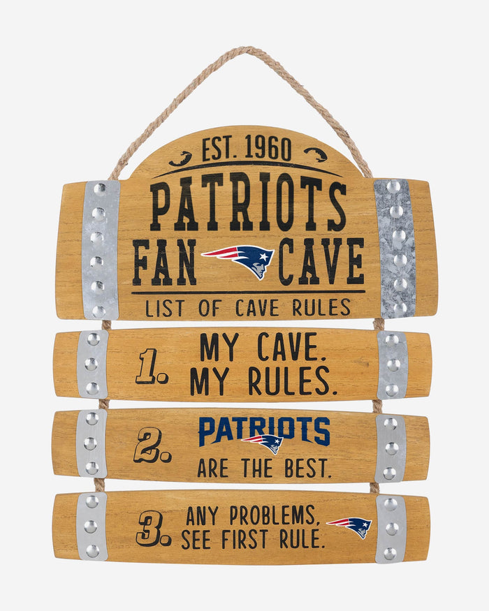 New England Patriots Barrel Slat Mancave Sign FOCO - FOCO.com