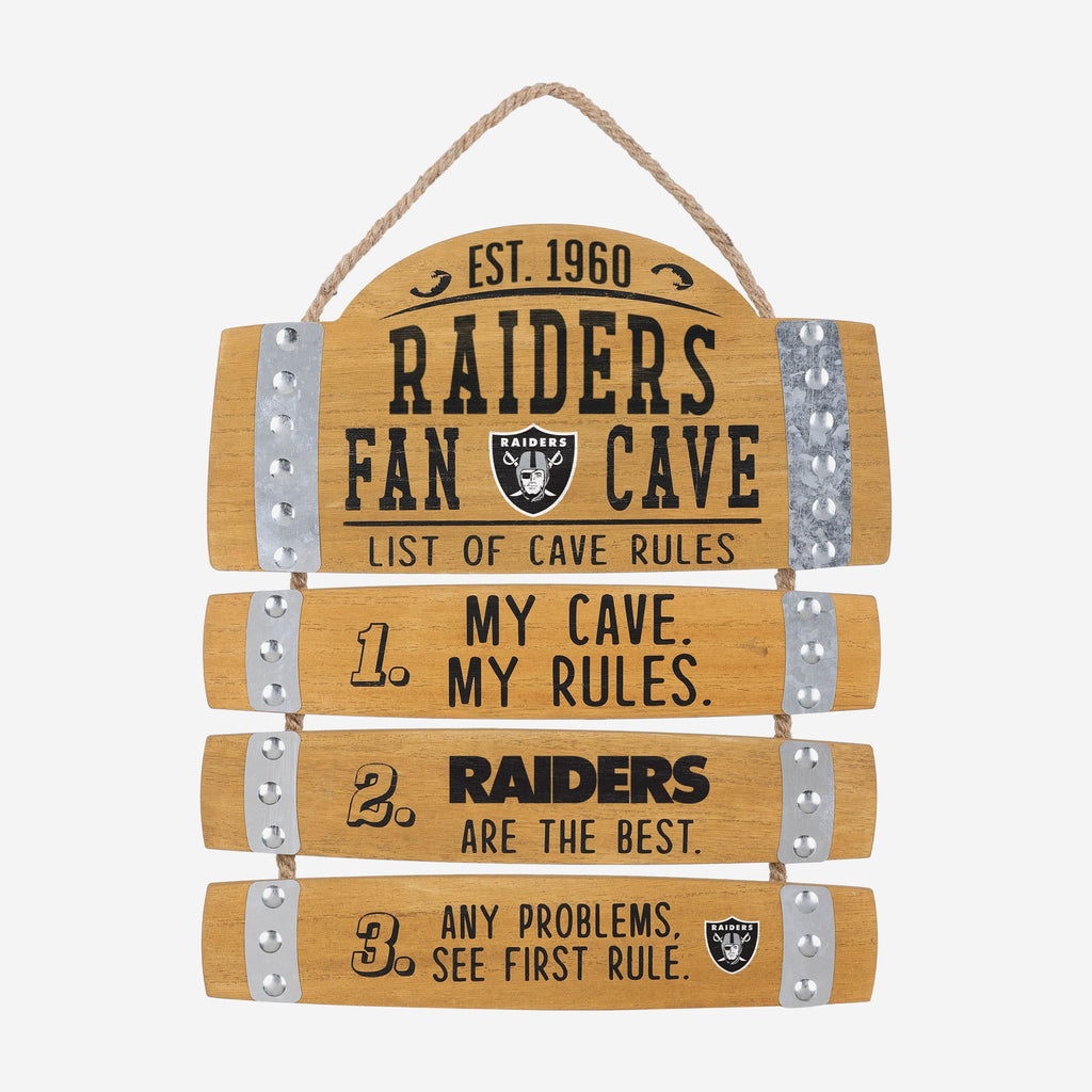 Las Vegas Raiders Barrel Slat Mancave Sign FOCO - FOCO.com