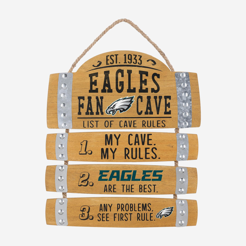 Philadelphia Eagles Barrel Slat Mancave Sign FOCO - FOCO.com