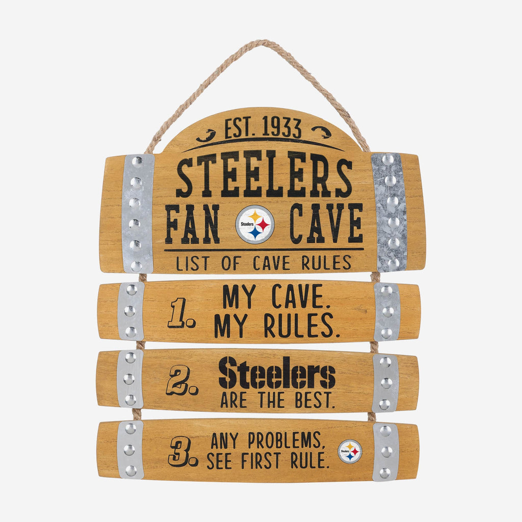 Pittsburgh Steelers Barrel Slat Mancave Sign FOCO - FOCO.com