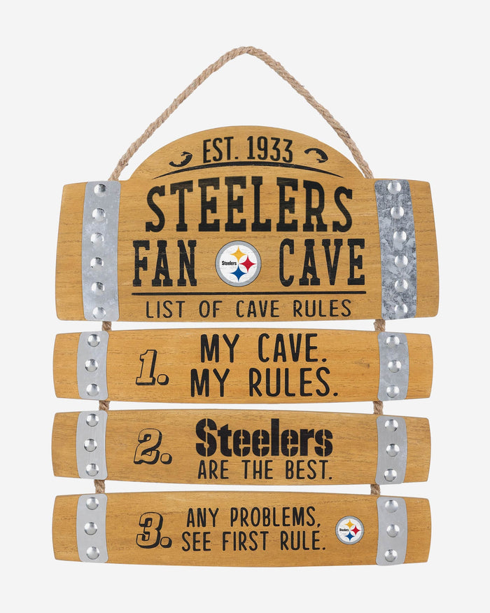 Pittsburgh Steelers Barrel Slat Mancave Sign FOCO - FOCO.com