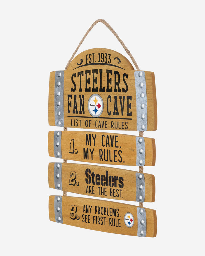 Pittsburgh Steelers Barrel Slat Mancave Sign FOCO - FOCO.com