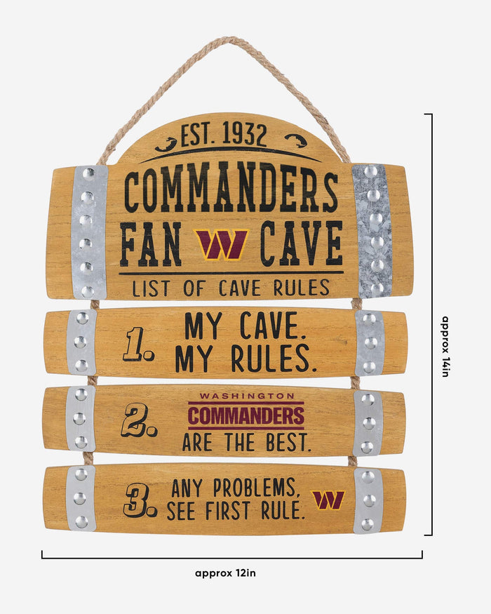 Washington Commanders Barrel Slat Mancave Sign FOCO - FOCO.com