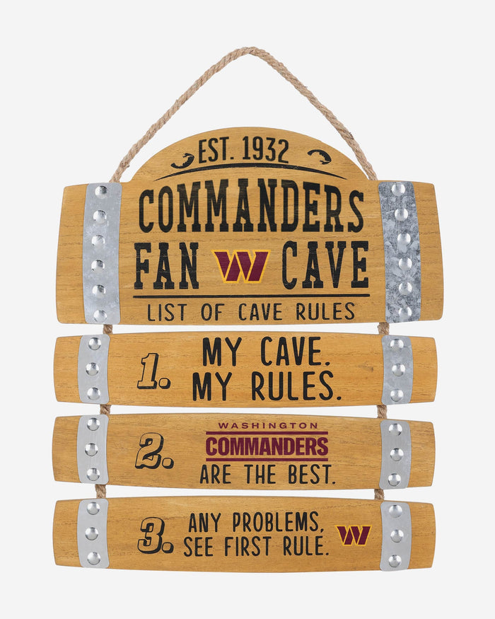 Washington Commanders Barrel Slat Mancave Sign FOCO - FOCO.com