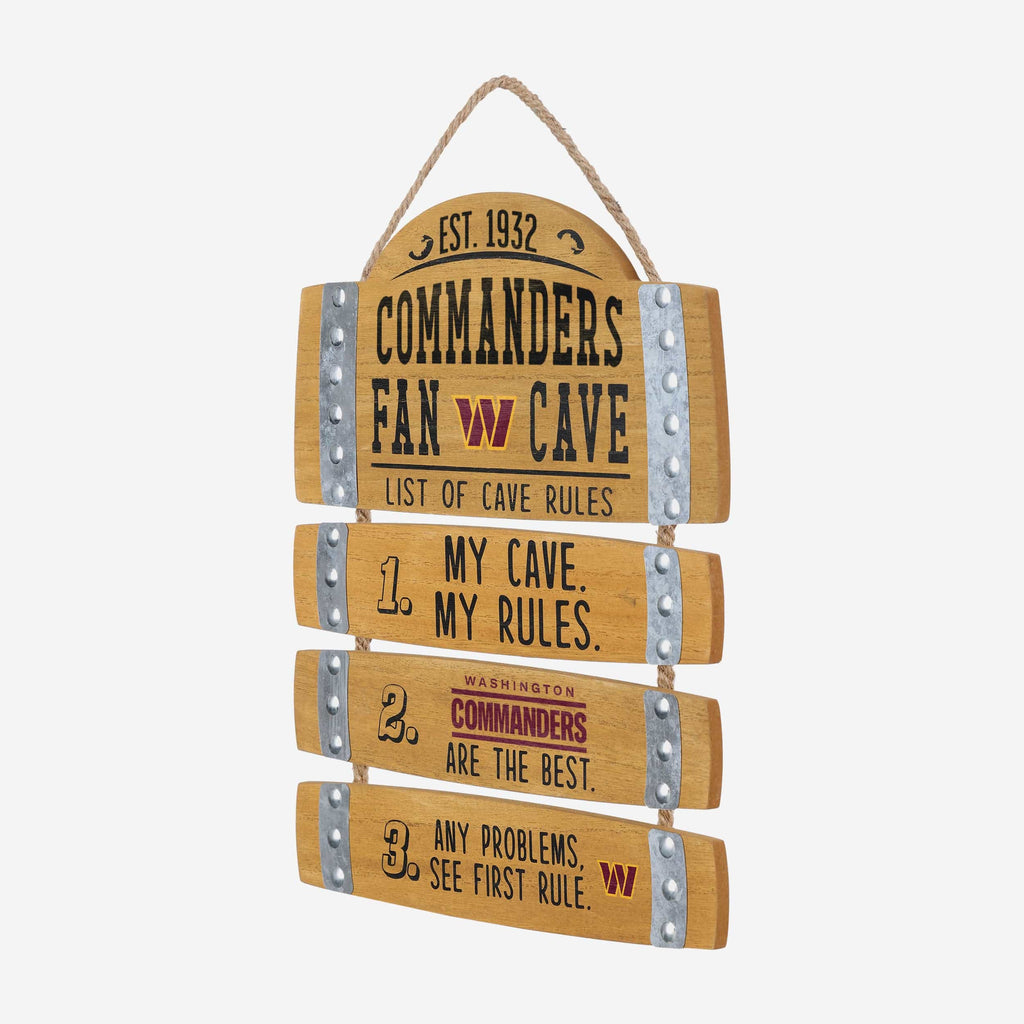 Washington Commanders Barrel Slat Mancave Sign FOCO