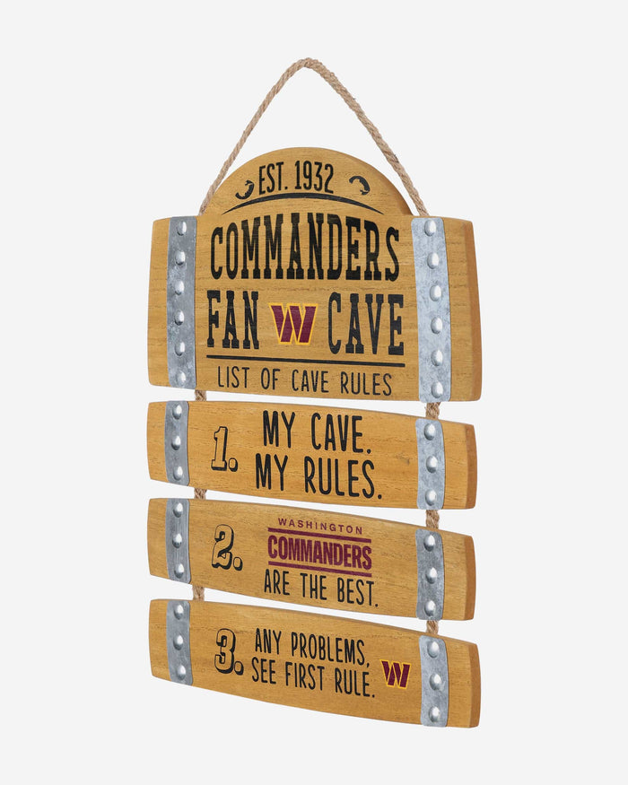 Washington Commanders Barrel Slat Mancave Sign FOCO - FOCO.com