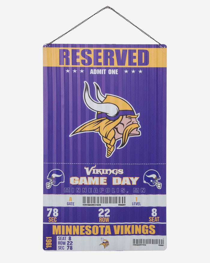 Minnesota Vikings Corrugated Metal Wall Sign FOCO - FOCO.com