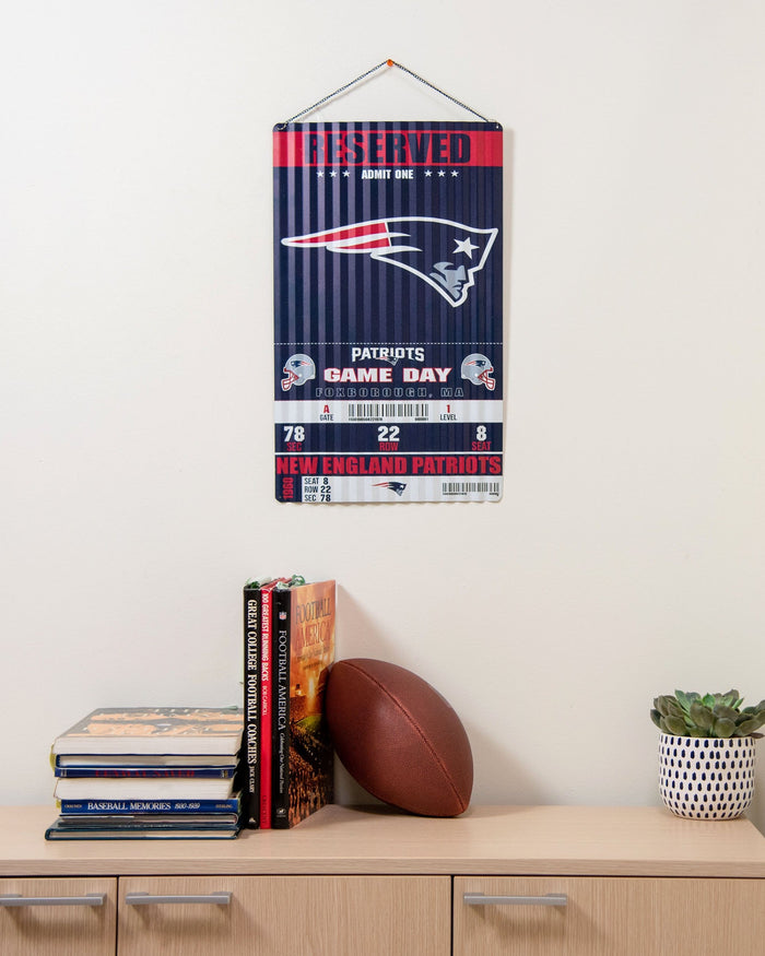 New England Patriots Corrugated Metal Wall Sign FOCO - FOCO.com