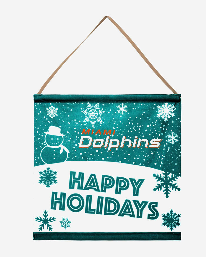 Miami Dolphins Happy Holidays Banner Sign FOCO - FOCO.com