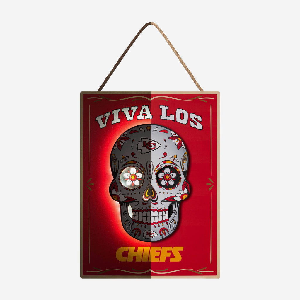 Kansas City Chiefs Day Of The Dead LED Sign FOCO - FOCO.com