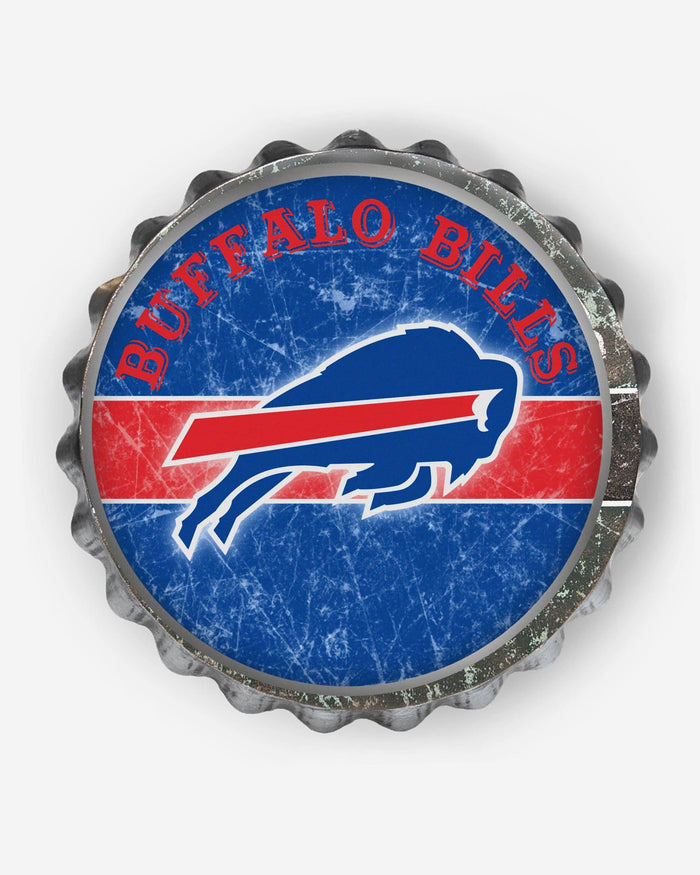 Buffalo Bills Metal Distressed Bottle Cap Sign FOCO - FOCO.com