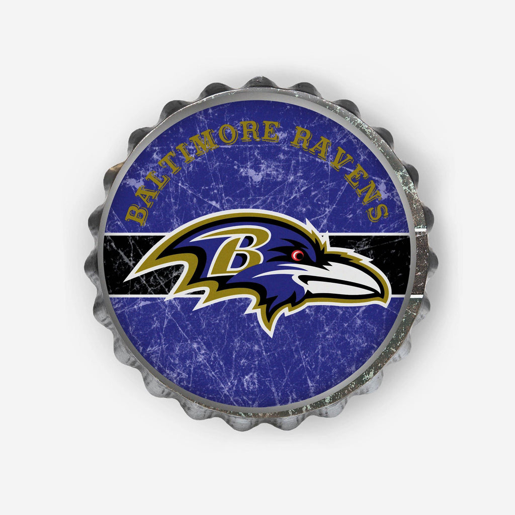 Baltimore Ravens Metal Distressed Bottle Cap Sign FOCO - FOCO.com
