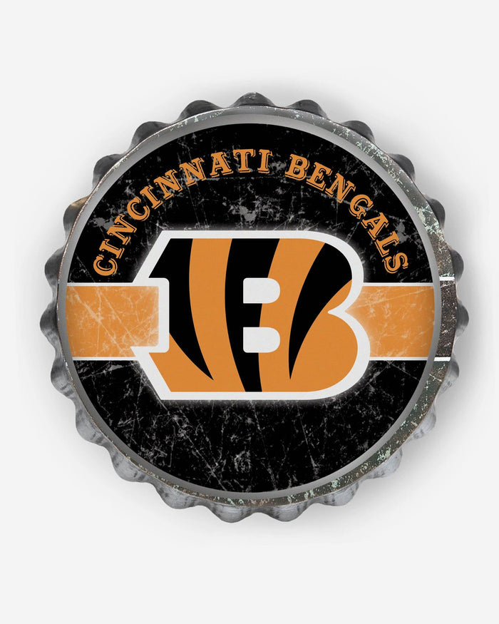 Cincinnati Bengals Metal Distressed Bottle Cap Sign FOCO - FOCO.com