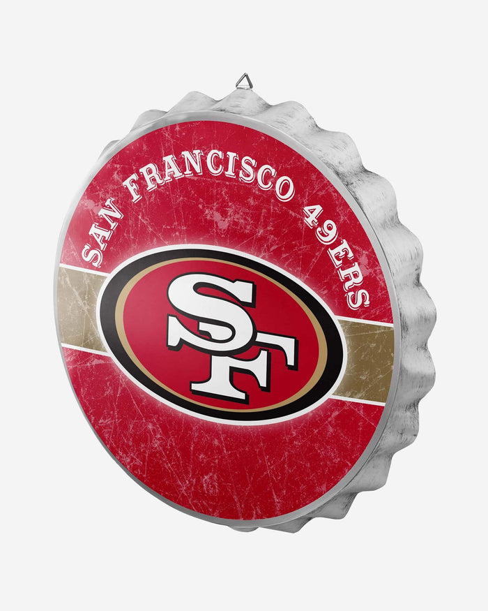 San Francisco 49ers Metal Distressed Bottle Cap Sign FOCO - FOCO.com