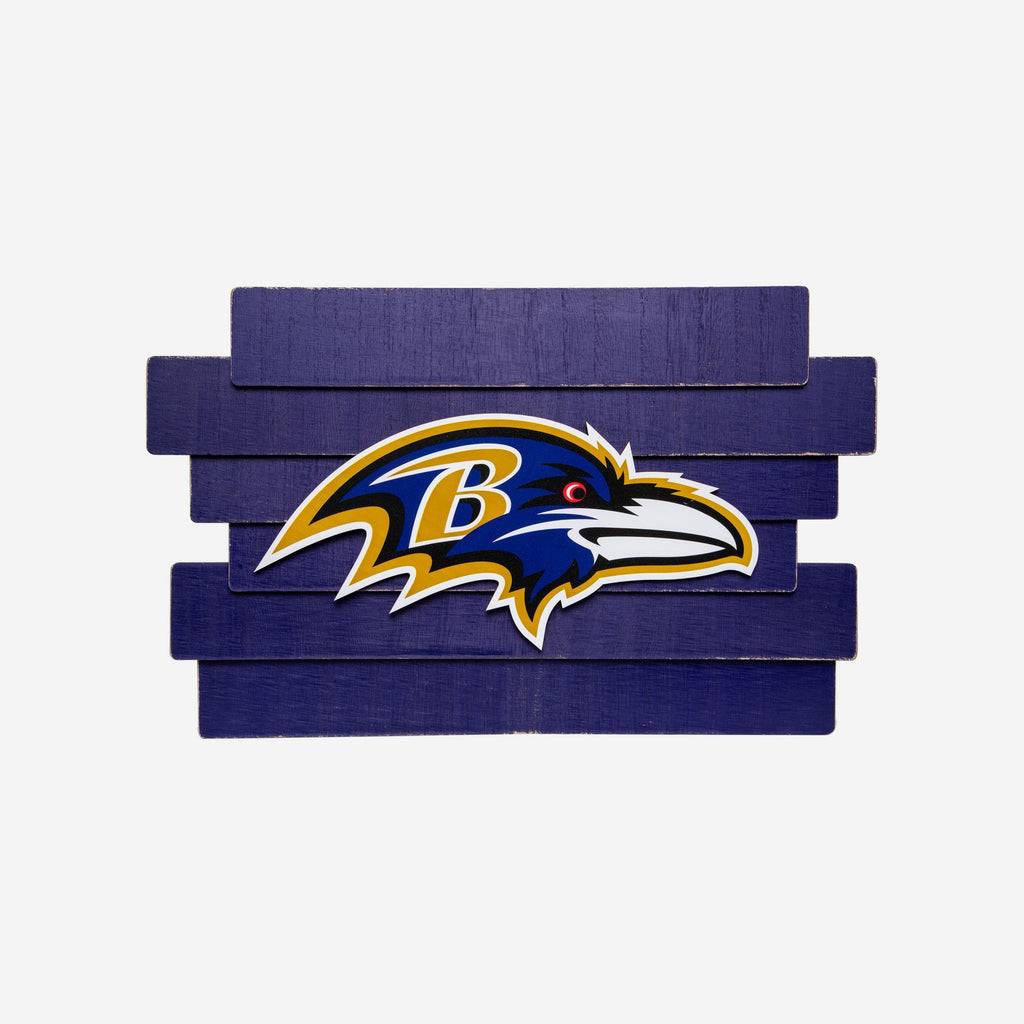 Baltimore Ravens Staggered Wood Logo Sign FOCO - FOCO.com