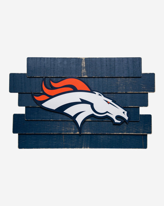 Denver Broncos Staggered Wood Logo Sign FOCO - FOCO.com