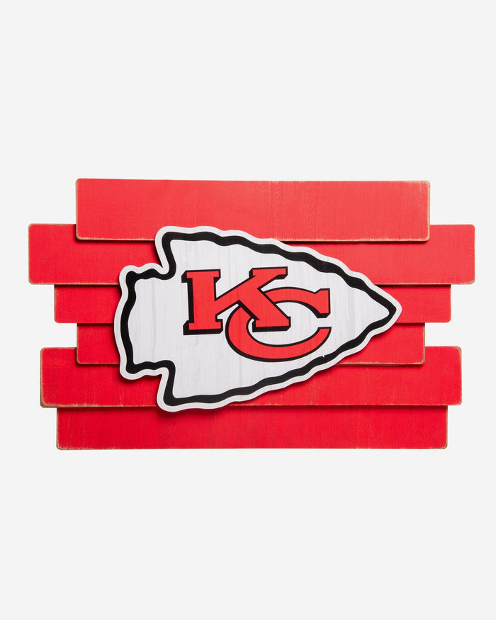 Kansas City Chiefs Staggered Wood Logo Sign FOCO - FOCO.com