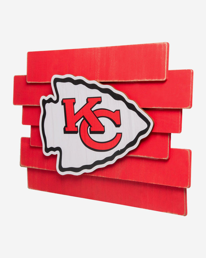 Kansas City Chiefs Staggered Wood Logo Sign FOCO - FOCO.com