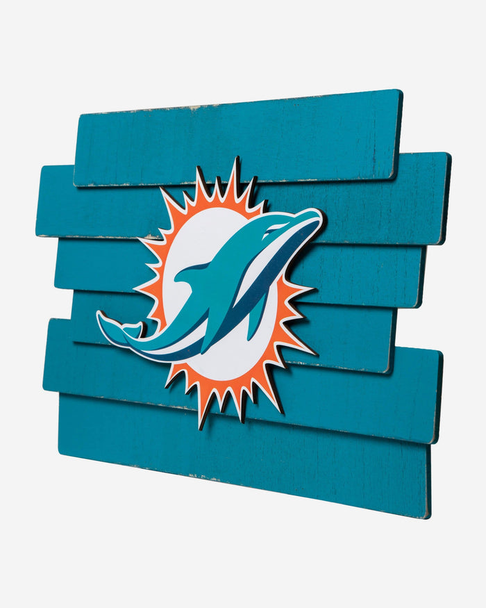 Miami Dolphins Staggered Wood Logo Sign FOCO - FOCO.com