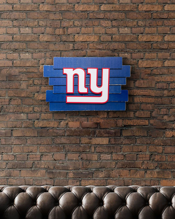 New York Giants Staggered Wood Logo Sign FOCO - FOCO.com