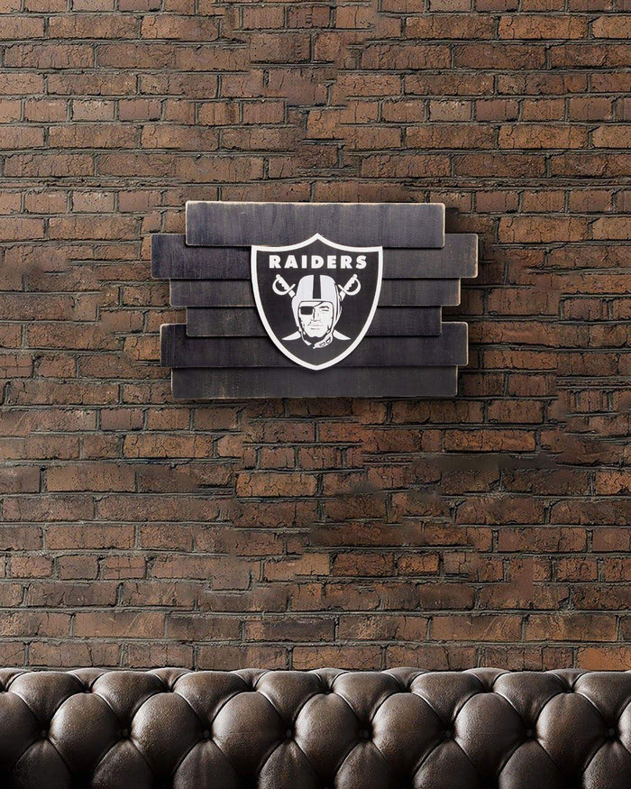 Las Vegas Raiders Staggered Wood Logo Sign FOCO - FOCO.com